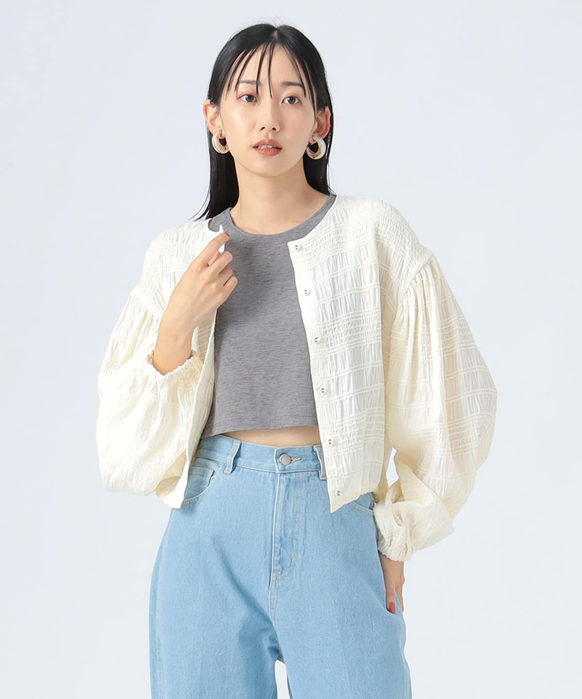 モールボーダー 2WAY ブラウス シャツ・ブラウス WOMEN IVORY ONE SIZE モールボーダー 2WAY ブラウス シャツ・ブラウス WOMEN IVORY ONE SIZE