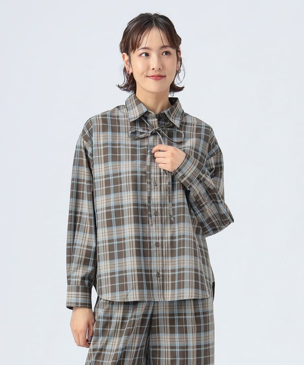 BEAMS HEART（ビームス ハート）細ボウタイ チェック シャツ（シャツ