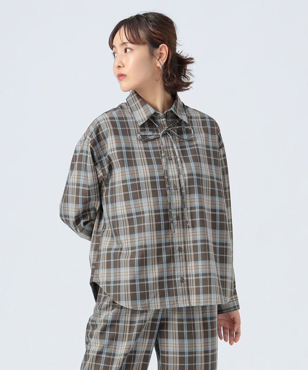 BEAMS HEART（ビームス ハート）細ボウタイ チェック シャツ（シャツ