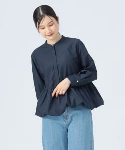 【+15%ポイントUP】バンドカラー バルーン ブラウス