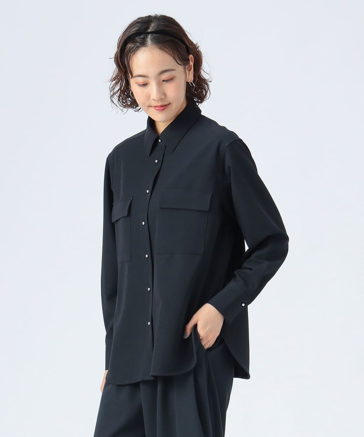 ワーク オーバー シャツ(セットアップ対応) シャツ・ブラウス WOMEN NAVY ONE SIZE ワーク オーバー シャツ(セットアップ対応) シャツ・ブラウス WOMEN NAVY ONE SIZE