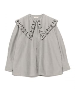刺繍 ビッグカラー シャツ