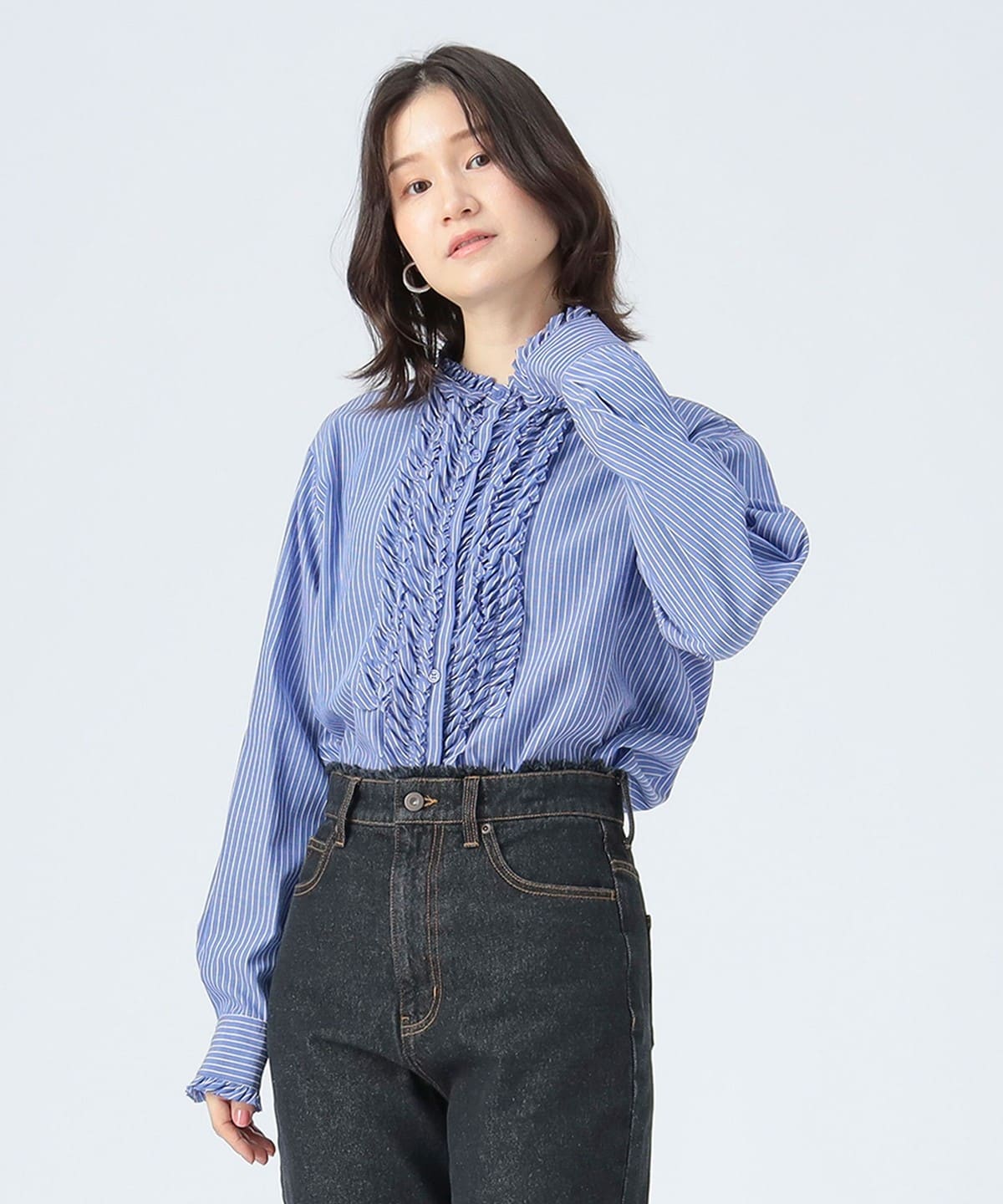 BEAMS HEART（ビームス ハート）チビフリルネック ブラウス（シャツ