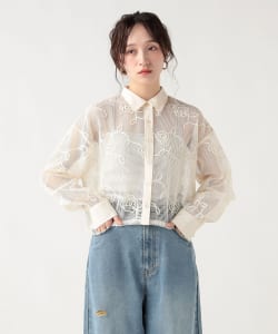 レギュラーカラー レース シャツ