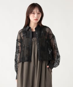 レギュラーカラー レース シャツ