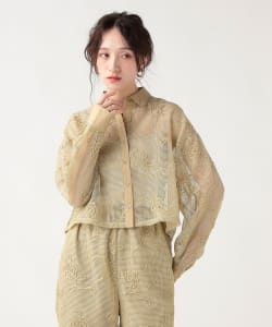 レギュラーカラー レース シャツ