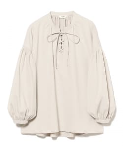 レースアップ リボンブラウス
