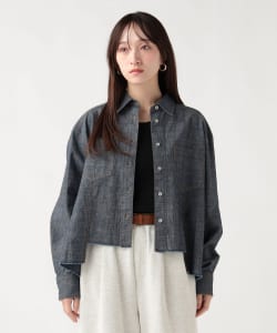 【+10%ポイントUP】麻混 シャンブレーシャツ