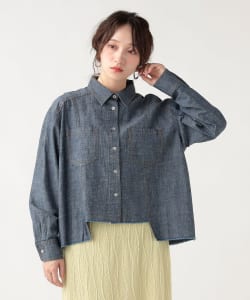 【+10%ポイントUP】麻混 シャンブレーシャツ