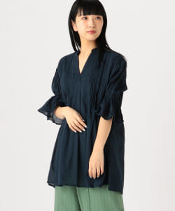 BEAMS HEART / インドコットン タックブラウス