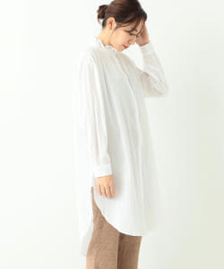 BEAMS HEART / フリルネック ロングシャツ