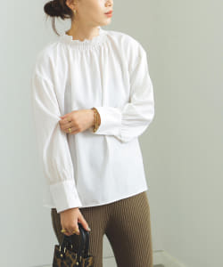BEAMS HEART / 2WAY シャーリング ギャザーネック ブラウス