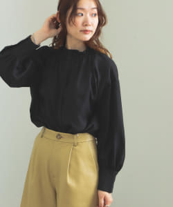 BEAMS HEART / 2WAY シャーリング ギャザーネック ブラウス