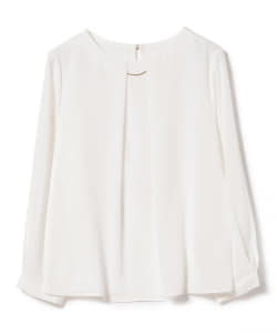 BEAMS HEART / アクセサリー付き タックブラウス