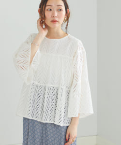 BEAMS HEART / 総刺繍 ティアード ブラウス