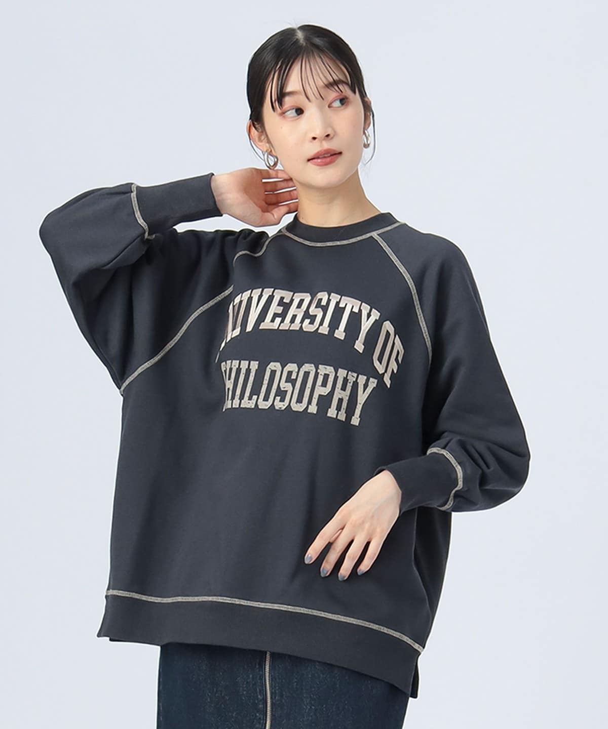 BEAMS HEART（ビームス ハート）プリント × 刺繍 ビッグスウェット