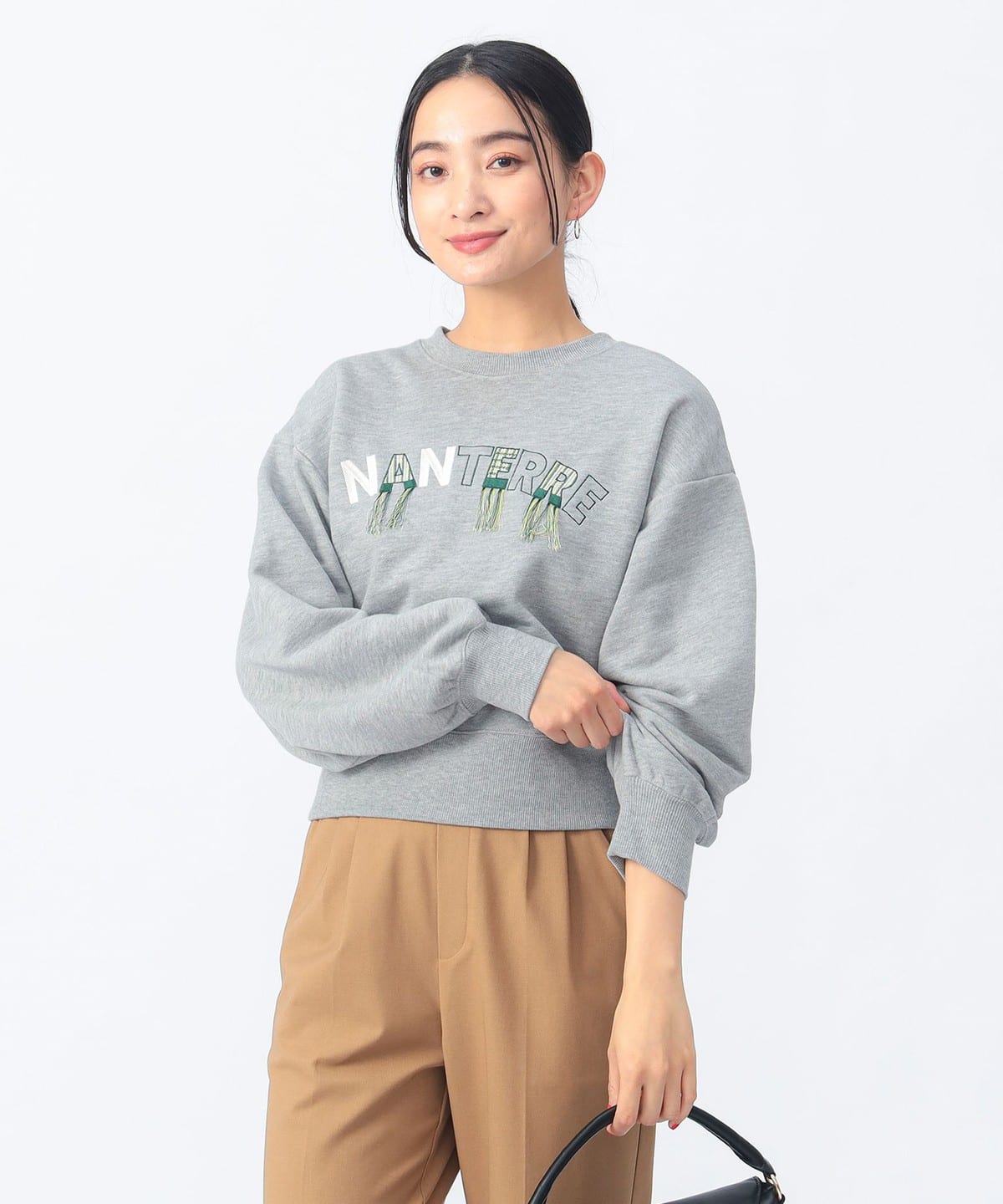 フリンジ刺繍 ロゴ プルオーバー トップス WOMEN LIGHT GREY ONE SIZE フリンジ刺繍 ロゴ プルオーバー トップス WOMEN LIGHT GREY ONE SIZE