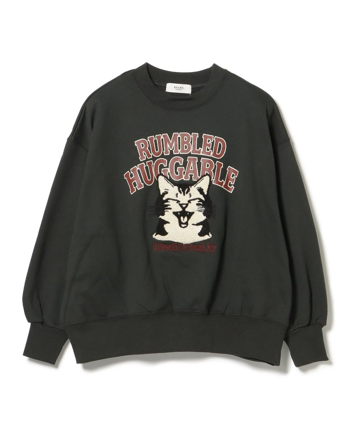 ネコ刺繍 スウェット トップス WOMEN CHARCOAL ONE SIZE