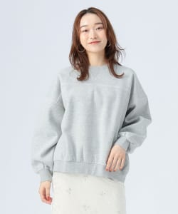 ビッグ 配色ステッチ クルー ネック スウェット