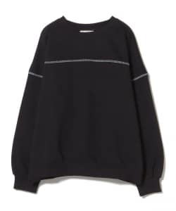 ビッグ 配色ステッチ クルー ネック スウェット