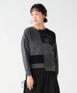 レース×プリント パッチワーク スウェット