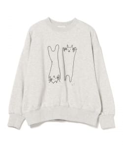 アート ネコ 刺繍 スウェット