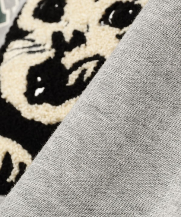 【10%OFFクーポン対象】ネコ 刺繍 スウェット