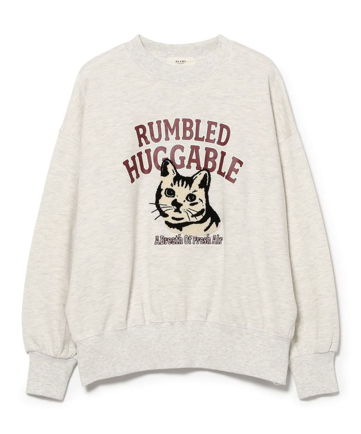 ねこねこ★新品★BEAMS HEART フーデッドブルゾン キャメル/M BEAMS HEART（ビームス ハート）ネコ 刺繍 スウェット（トップス