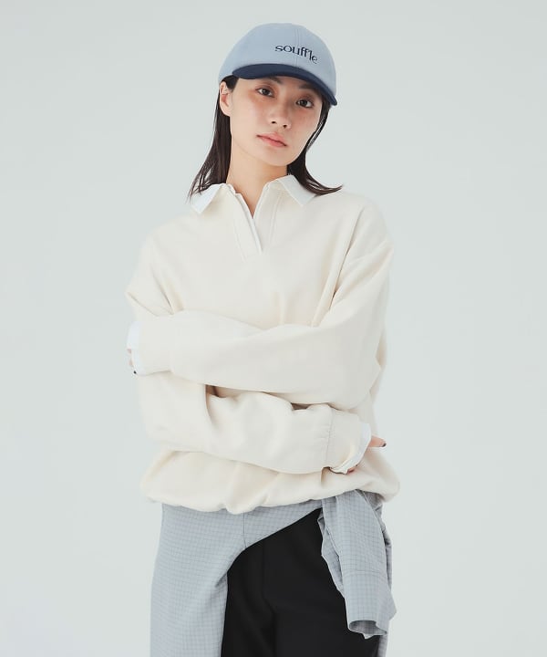 シャツ レイヤード風 スウェット 合わせるボトムスを選ばず幅広い着回しが叶う [H：168cm]