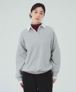 シャツ レイヤード風 スウェット