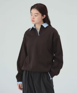 シャツ レイヤード風 スウェット