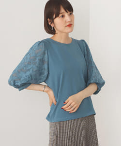 BEAMS HEART / ジャカード5分袖 プルオーバー