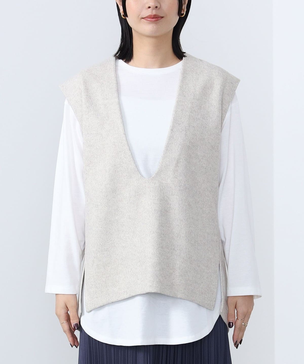 BEAMS HEART（ビームス ハート）Vネックベスト ロングTシャツ セット 