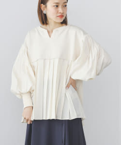 BEAMS HEART / スキッパーネック コンビ プルオーバー