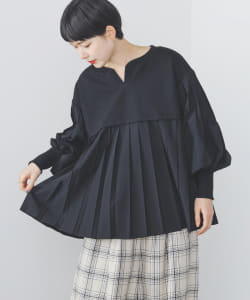 BEAMS HEART / スキッパーネック コンビ プルオーバー