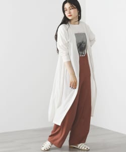BEAMS HEART / シースルー テレコ ロングカーディガン