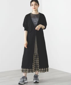 BEAMS HEART / シースルー テレコ ロングカーディガン