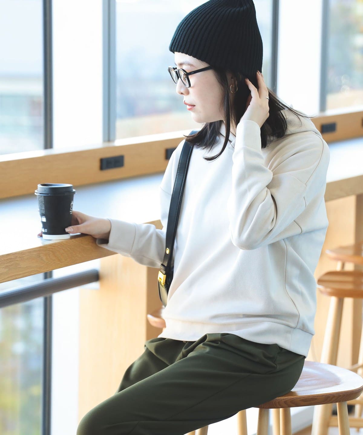 スエード調 フーディーパーカー トップス WOMEN BEIGE ONE SIZE スエード調 フーディーパーカー トップス WOMEN BEIGE ONE SIZE