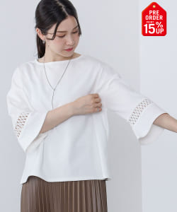 【+15%ポイントUP】袖レース ポンチプルオーバー