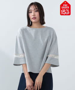 【+15%ポイントUP】袖レース ポンチプルオーバー