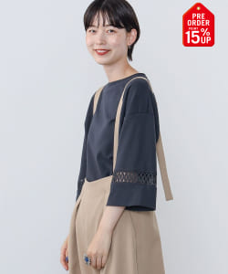 【+15%ポイントUP】袖レース ポンチプルオーバー