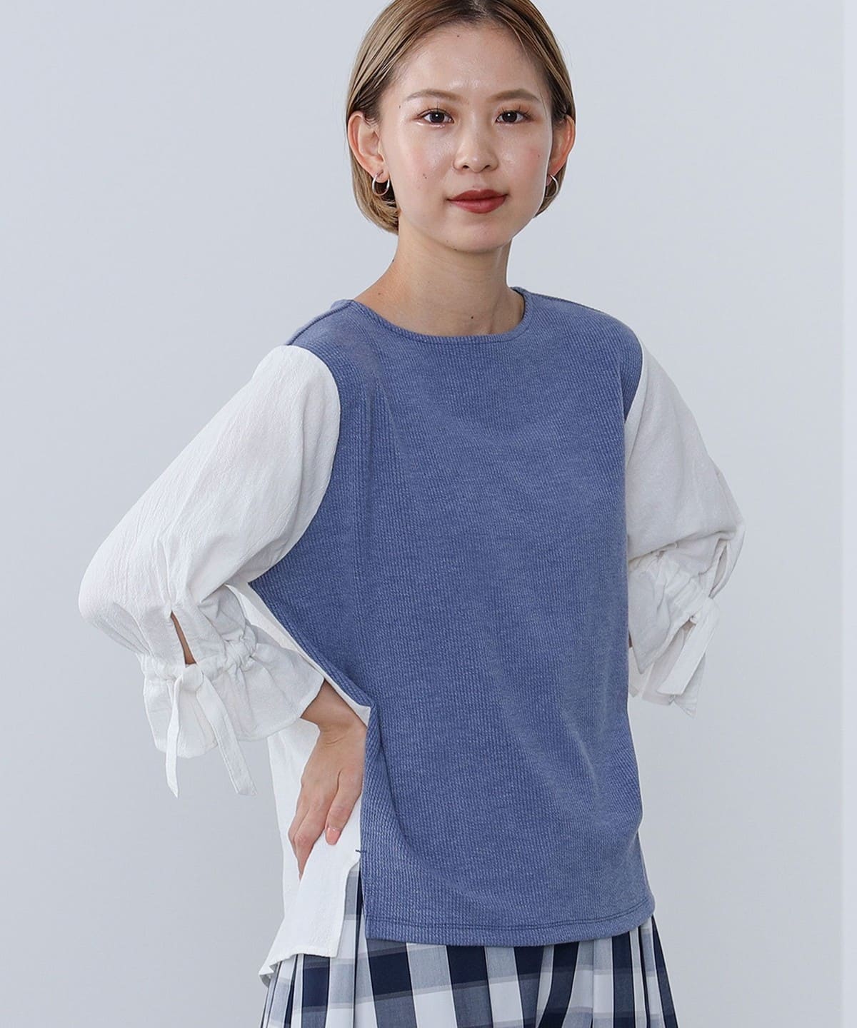 ジャカード コンビプルオーバー Tシャツ・カットソー WOMEN NAVY ONE SIZE ジャカード コンビプルオーバー Tシャツ・カットソー WOMEN NAVY ONE SIZE