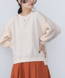 異素材ミックス プルオーバー