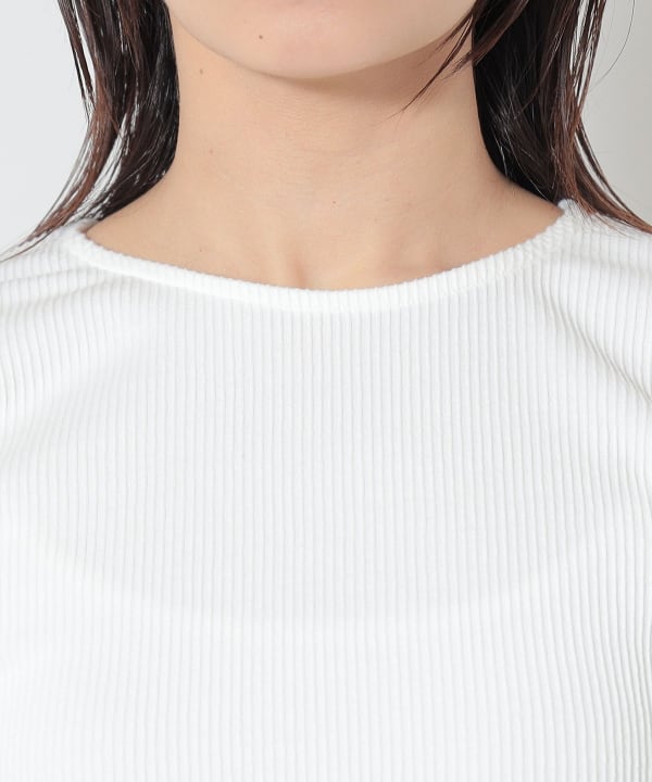 BEAMS HEART 裾プリーツTシャツ ホワイト 1 上品 清楚 シンプル