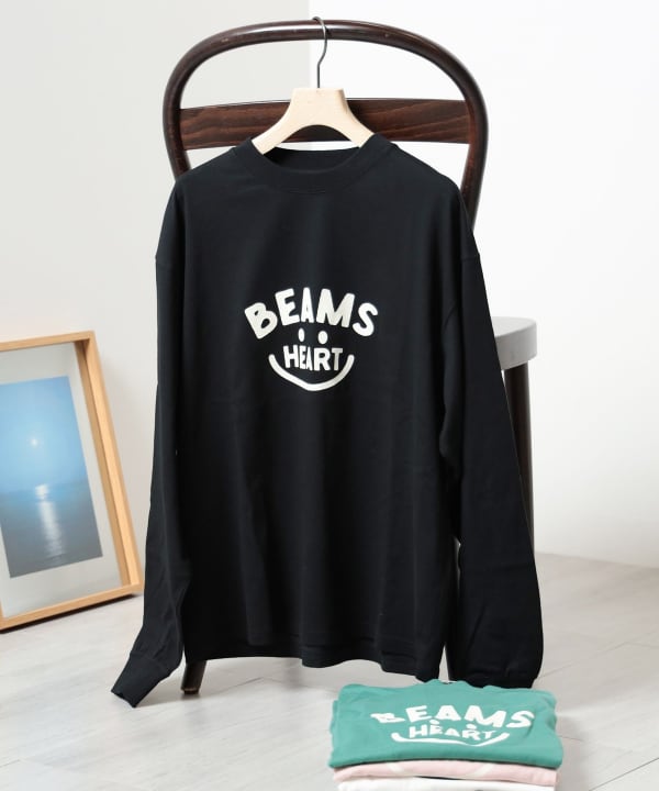 BEAMS HEART（ビームス ハート）スマイルロゴ ロングスリーブT