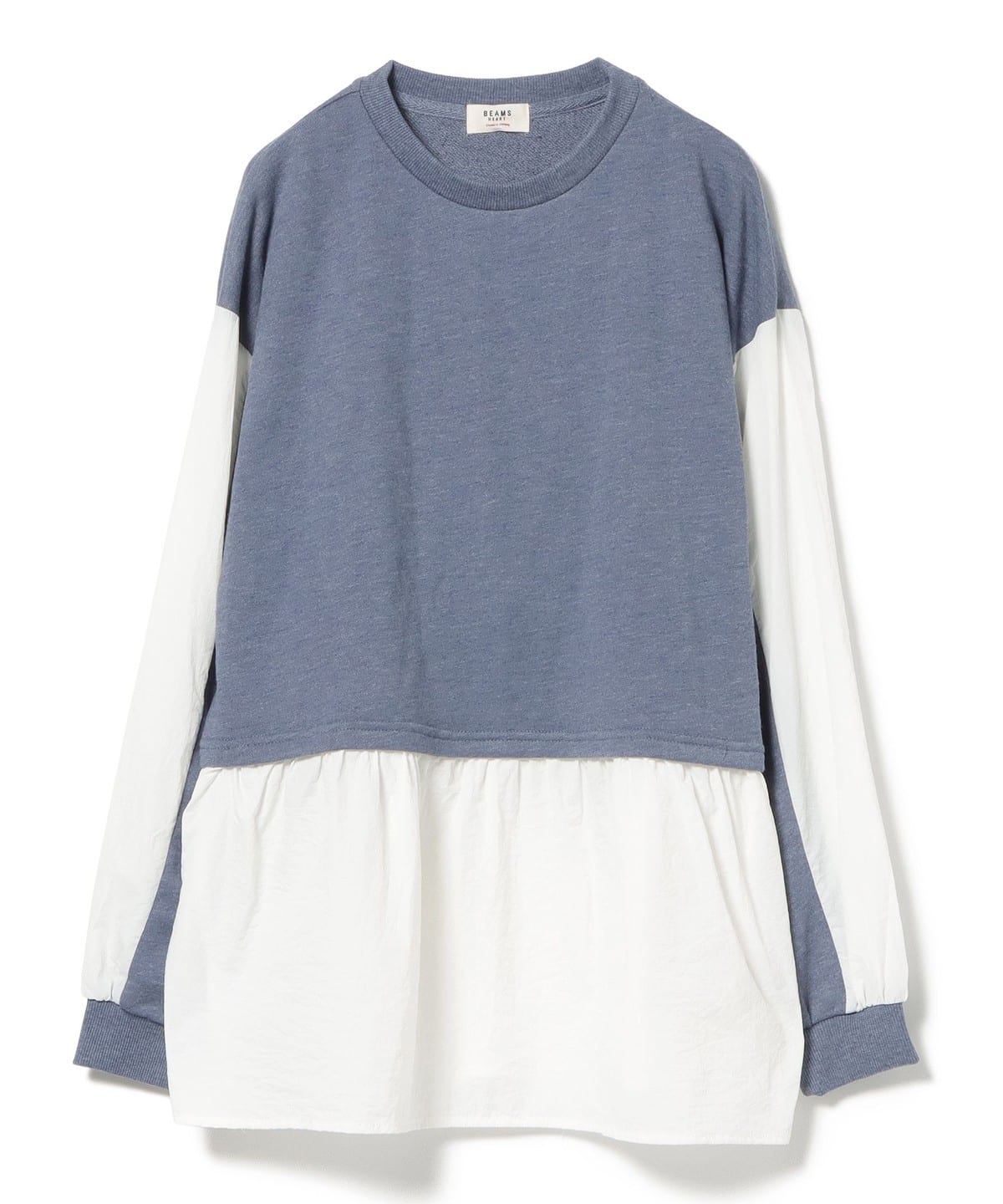 ドッキング 裏毛スウェット Tシャツ・カットソー WOMEN BLUE ONE SIZE ドッキング 裏毛スウェット Tシャツ・カットソー WOMEN BLUE ONE SIZE
