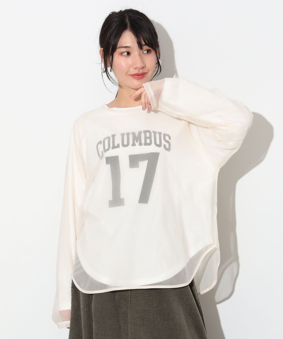 チュール × カレッジロゴ ロングスリーブTシャツ セット(セットアイテム) Tシャツ・カットソー WOMEN OFF WHITE ONE SIZE チュール × カレッジロゴ ロングスリーブTシャツ セット(セットアイテム) Tシャツ・カットソー WOMEN OFF WHITE ONE SIZE