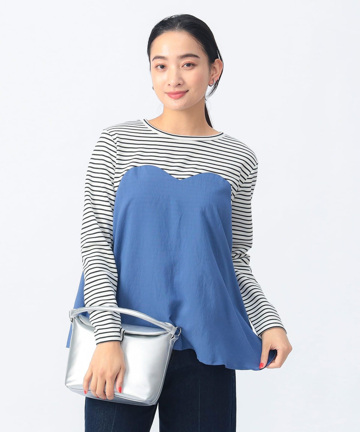 ビスチェ 切り替え プルオーバー Tシャツ・カットソー WOMEN BORDER ONE SIZE ビスチェ 切り替え プルオーバー Tシャツ・カットソー WOMEN BORDER ONE SIZE