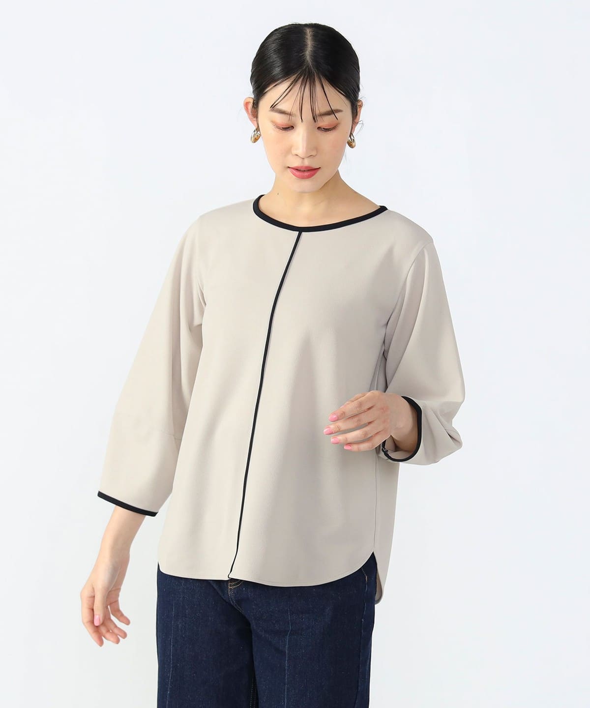 【5/15新規値下げ】バイカラー ライン プルオーバー Tシャツ・カットソー WOMEN GREIGE ONE SIZE 【5/15新規値下げ】バイカラー ライン プルオーバー Tシャツ・カットソー WOMEN GREIGE ONE SIZE