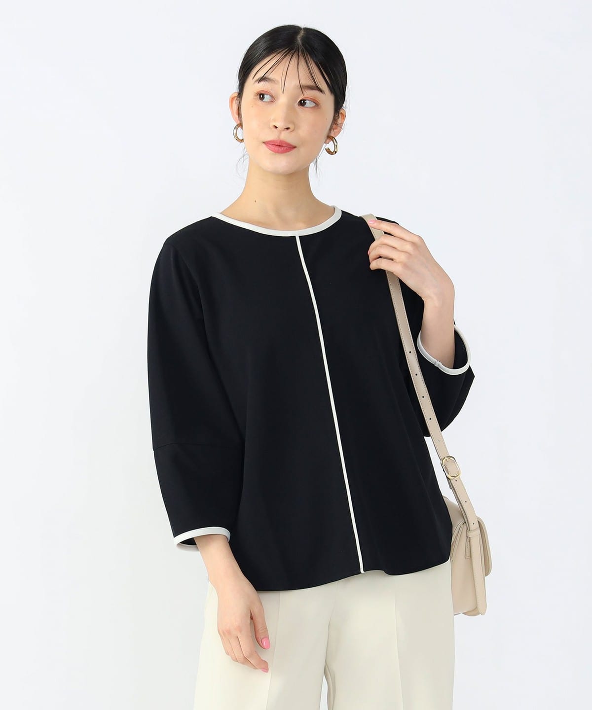 バイカラー ライン プルオーバー Tシャツ・カットソー WOMEN NAVY ONE SIZE バイカラー ライン プルオーバー Tシャツ・カットソー WOMEN NAVY ONE SIZE